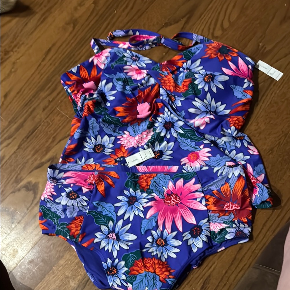 Floral Swim Set - Blue and Pink